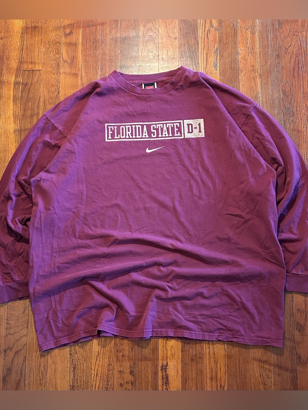 Vintage Y2K Florida State FSU Nike Center Swoosh Maroon Longsleeve Shirt XXL